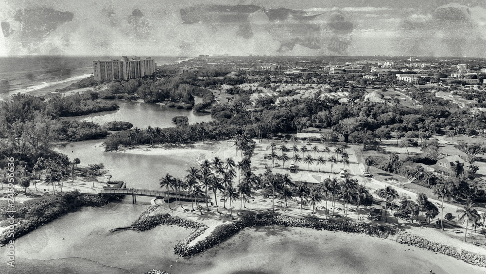 Panoramic aerial view of Jupiter from Dubois Park, Florida