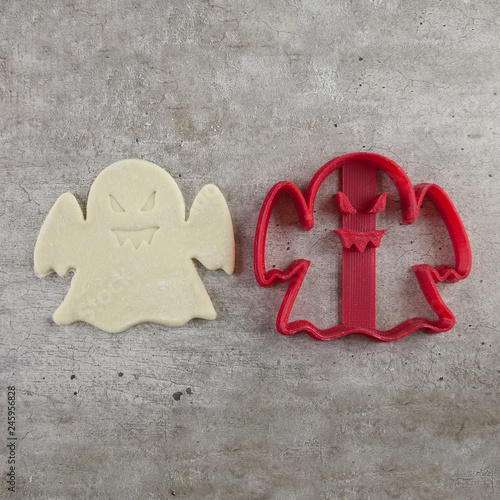 lovely halloween cookie cutting form on the light table