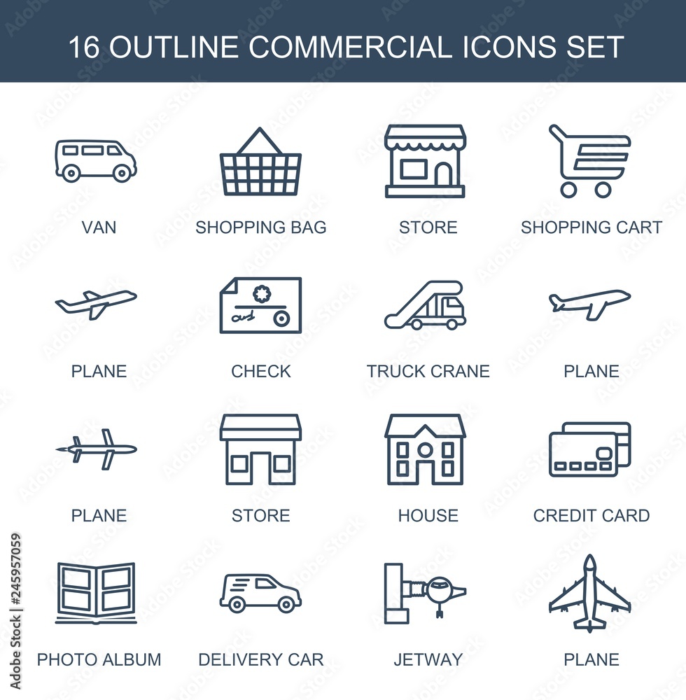 Fototapeta premium 16 commercial icons