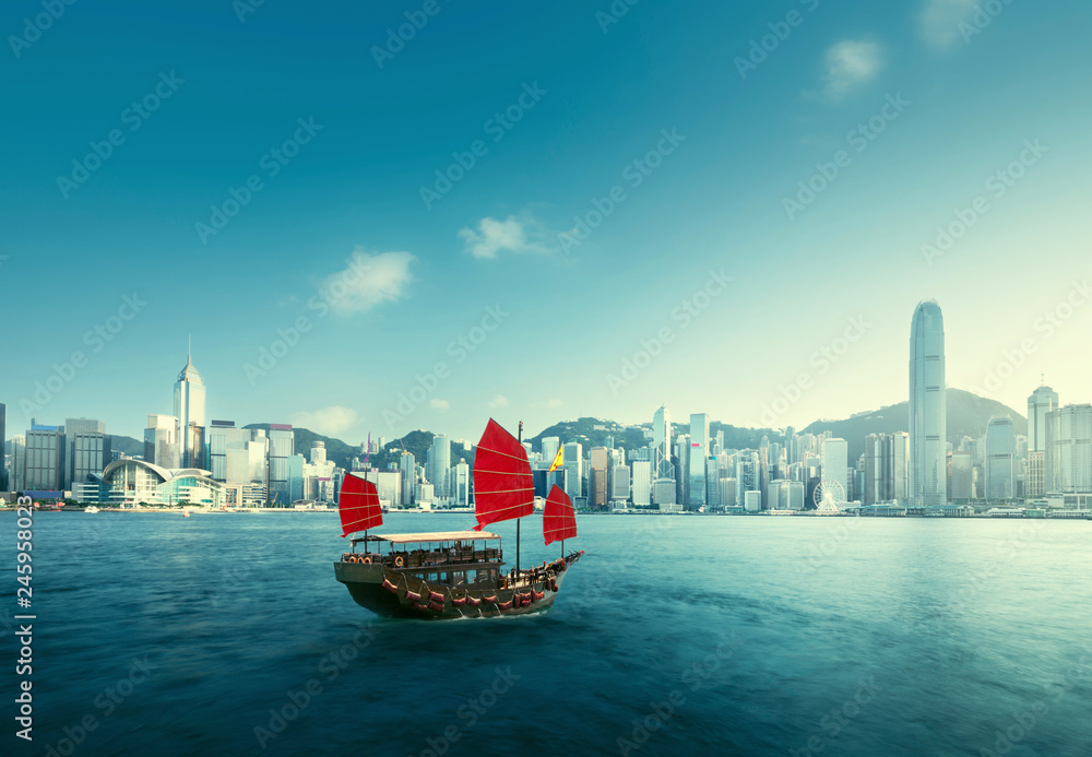 Fototapeta premium Port w Hongkongu