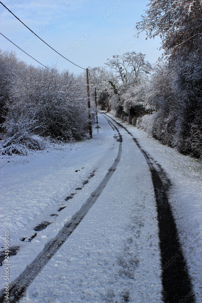 Route en hiver. Route en hiver.