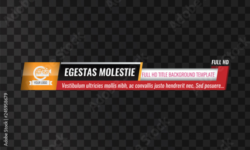 Unique Video headline title or lower third template. High detailed Vector illustration