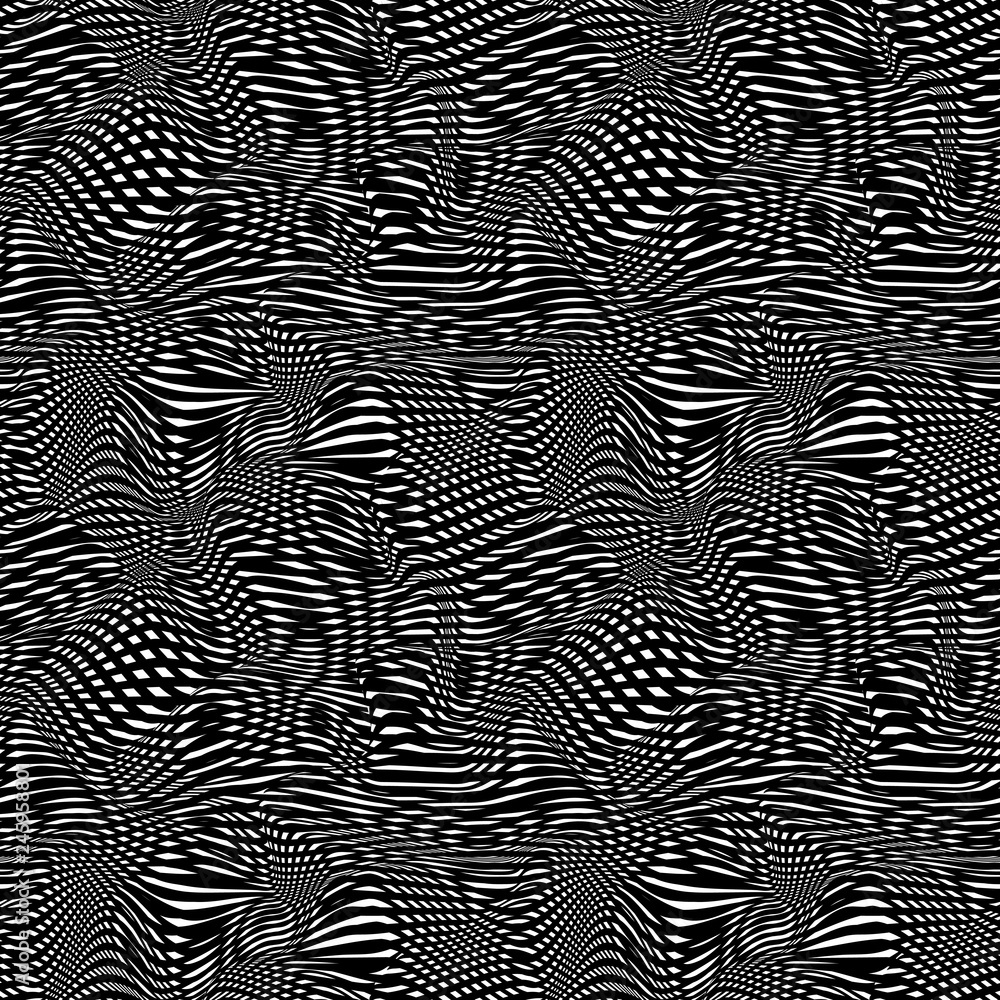 Obraz premium Abstract seamless pattern. Texture. Wavy stripes, lines. 3d .Vector illustration.