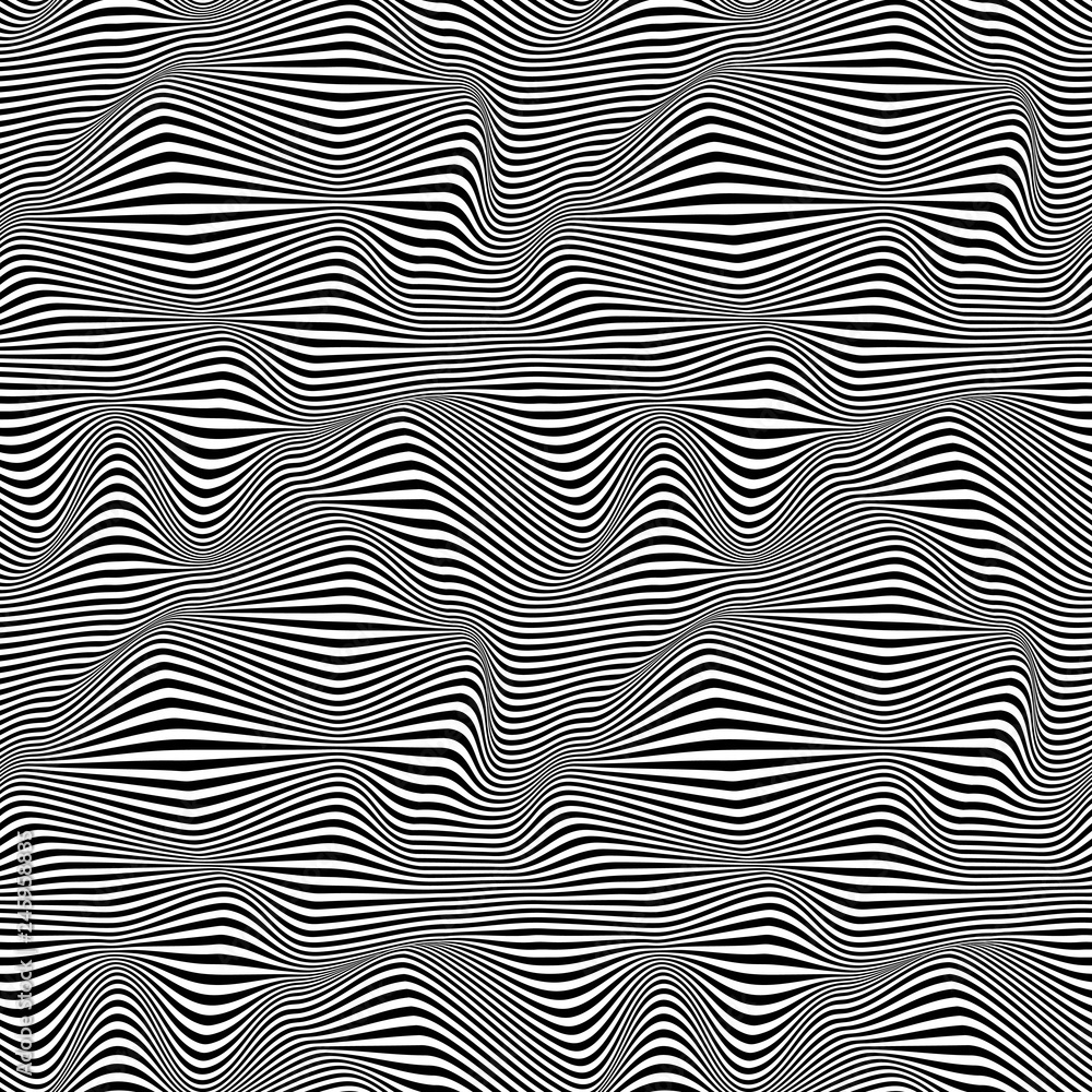 Abstract seamless pattern. Texture. Wavy stripes, lines. 3d .Vector illustration.