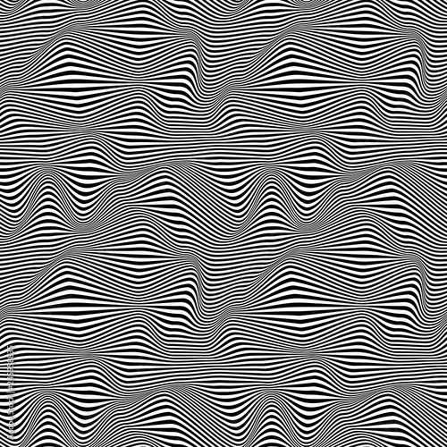 Abstract seamless pattern. Texture. Wavy stripes, lines. 3d .Vector illustration. © 01elena10