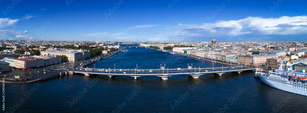 Neva river in city center St. Petersburg