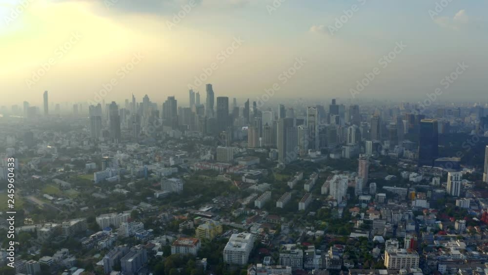 custom made wallpaper toronto digitalBangkok central business downtown aerial view. Big city life.