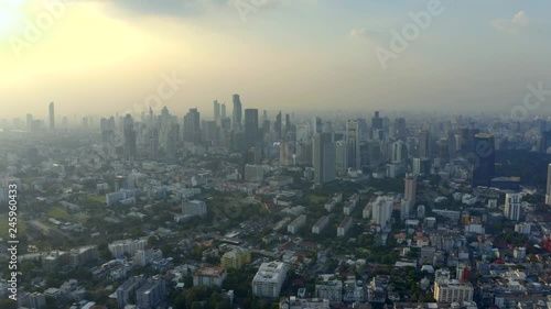 Wallpaper Mural Bangkok central business downtown aerial view. Big city life. Torontodigital.ca