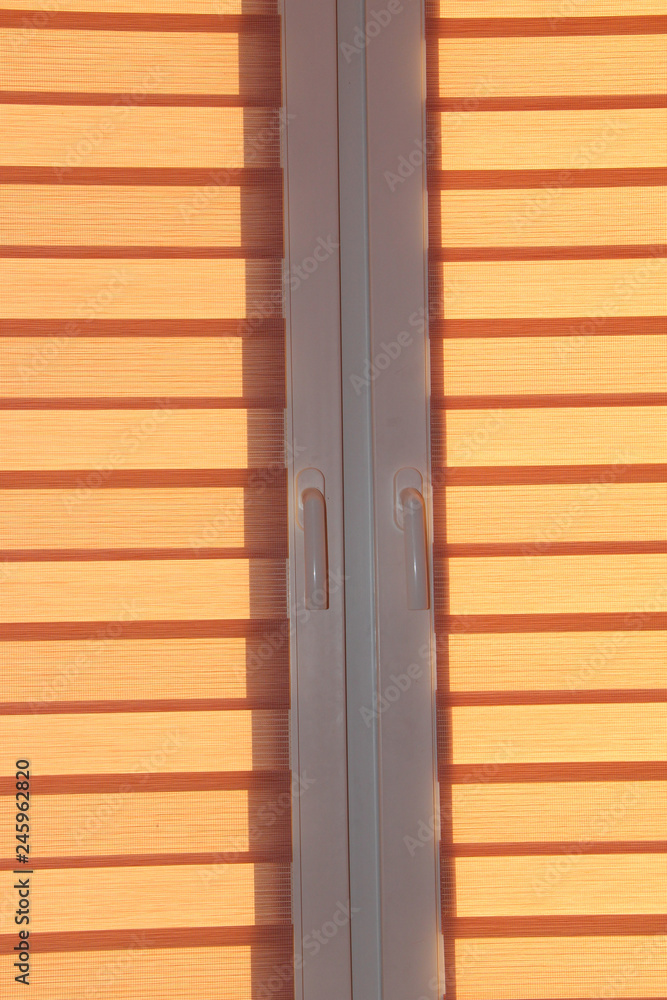 Modern jalousie day and night on window. Room interior. Design element Modern jalousie day and night on window. Room interior. Design element
