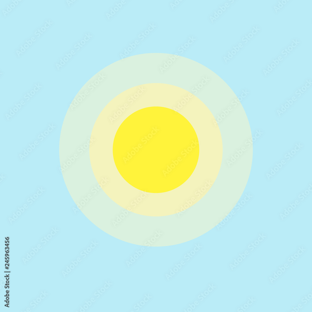 Sun icon element simple app Isolated symbol on blue background Icon sunny  warm hot weather Flat design element of applications banner card meteo  weather yellow sun icon Vector wallpaper applications Stock Vector |