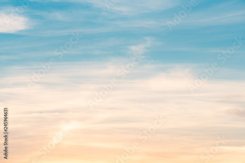 The sky is full of moving clouds. Feel free and enthusiastic. A beautiful color shade suitable for use as a background image.