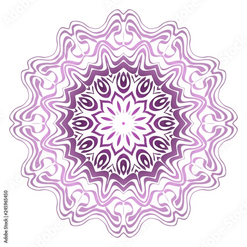 Pastel purple color mandala ornament. Vector illustration