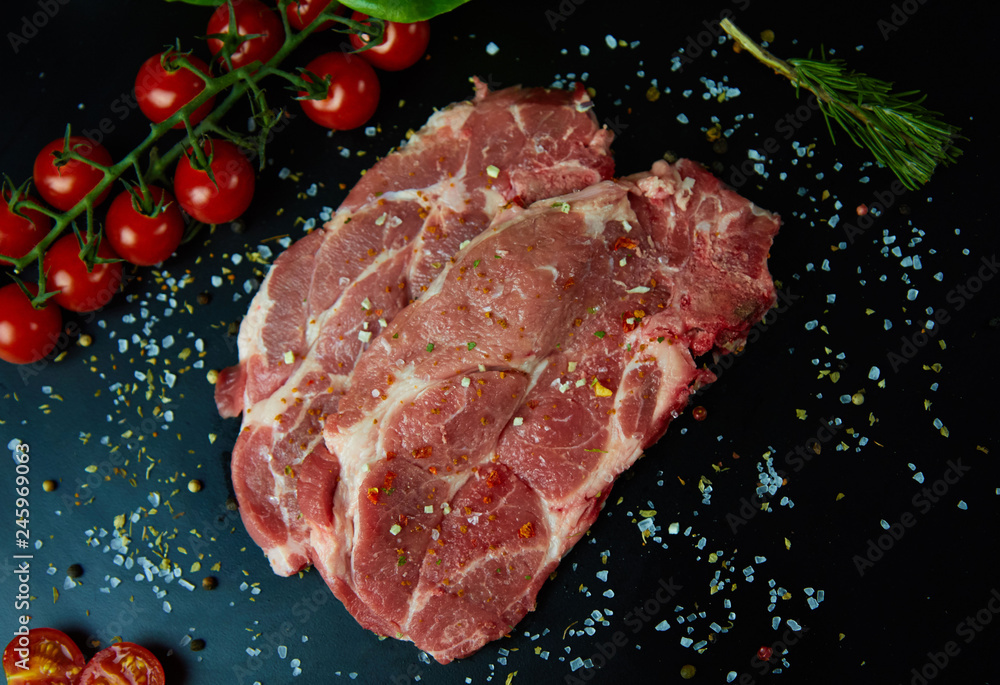 Raw pork meat fresh. Fresh steaks Raw pork meat fresh. Fresh steaks