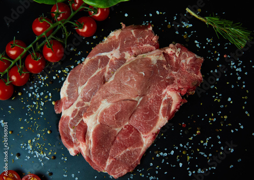Raw pork meat fresh. Fresh steaks 