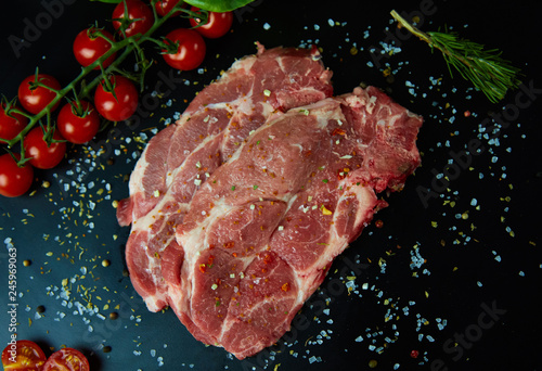 Raw pork meat fresh. Fresh steaks 