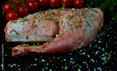 Raw rabbit meat 