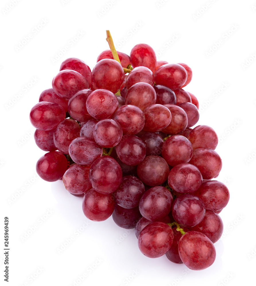 Ripe red grape isolated on white background