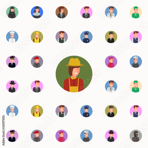colored avatar of woman farmer icon. Avatar icons universal set for web and mobile