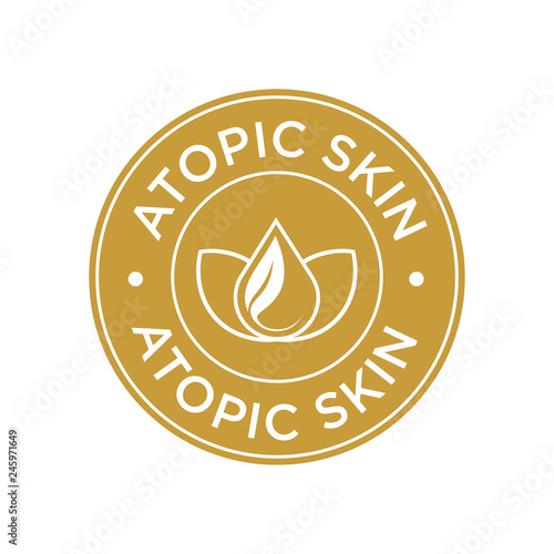 Atopic skin icon. Label with skin type indicator for personal care products.