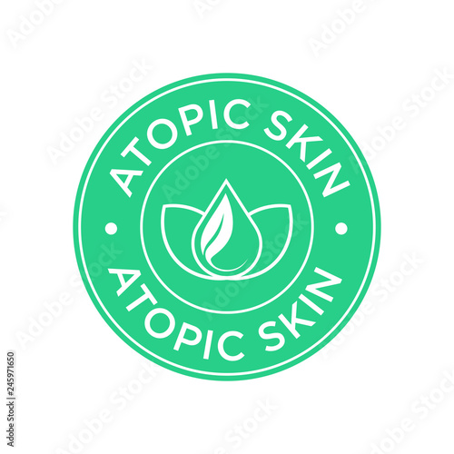 Atopic skin icon. Label with skin type indicator for personal care products.