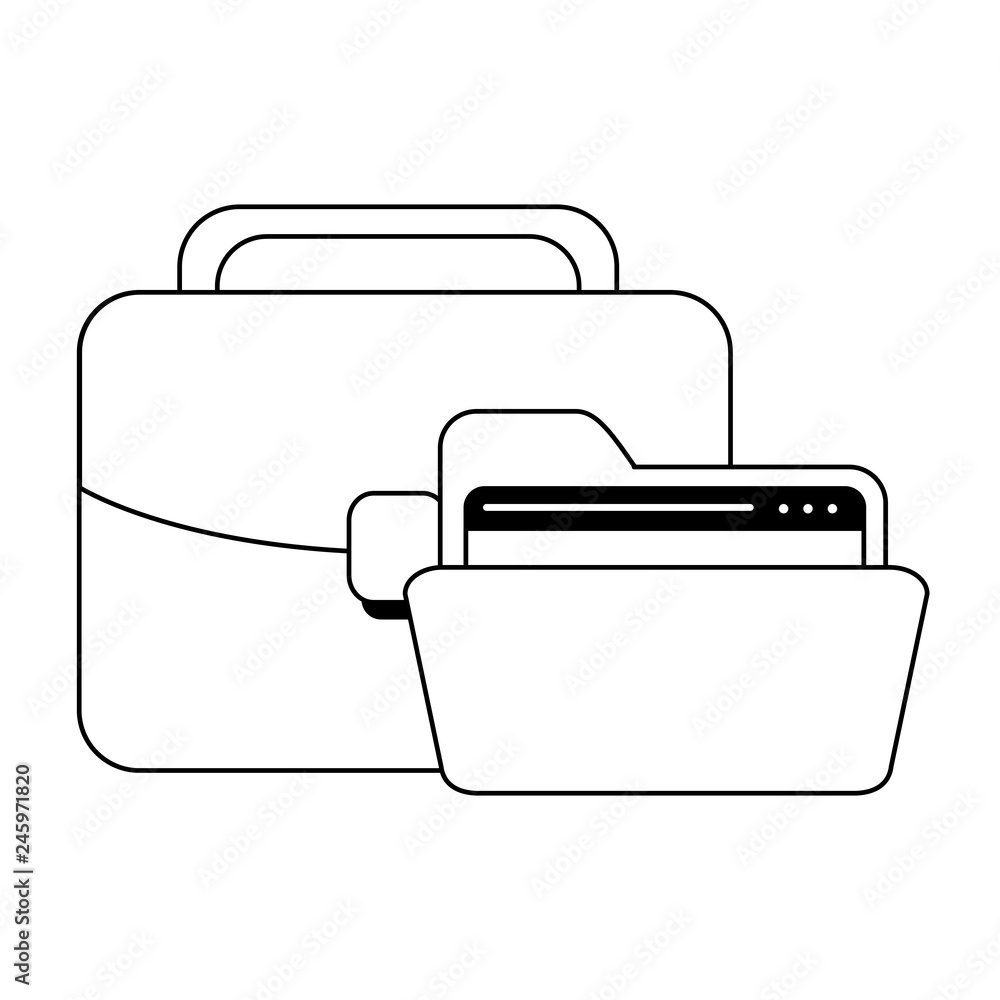 Business and office elements in black and white Business and office elements in black and white