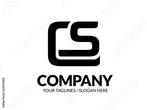initial letter CS geometric strong logo vector illustration isolated on white background