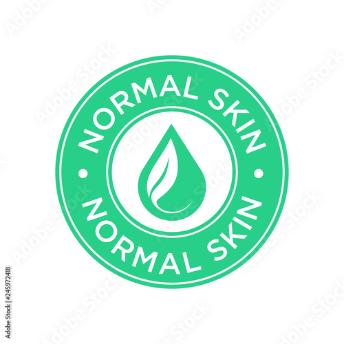 Normal skin icon. Label with skin type indicator for personal care products.