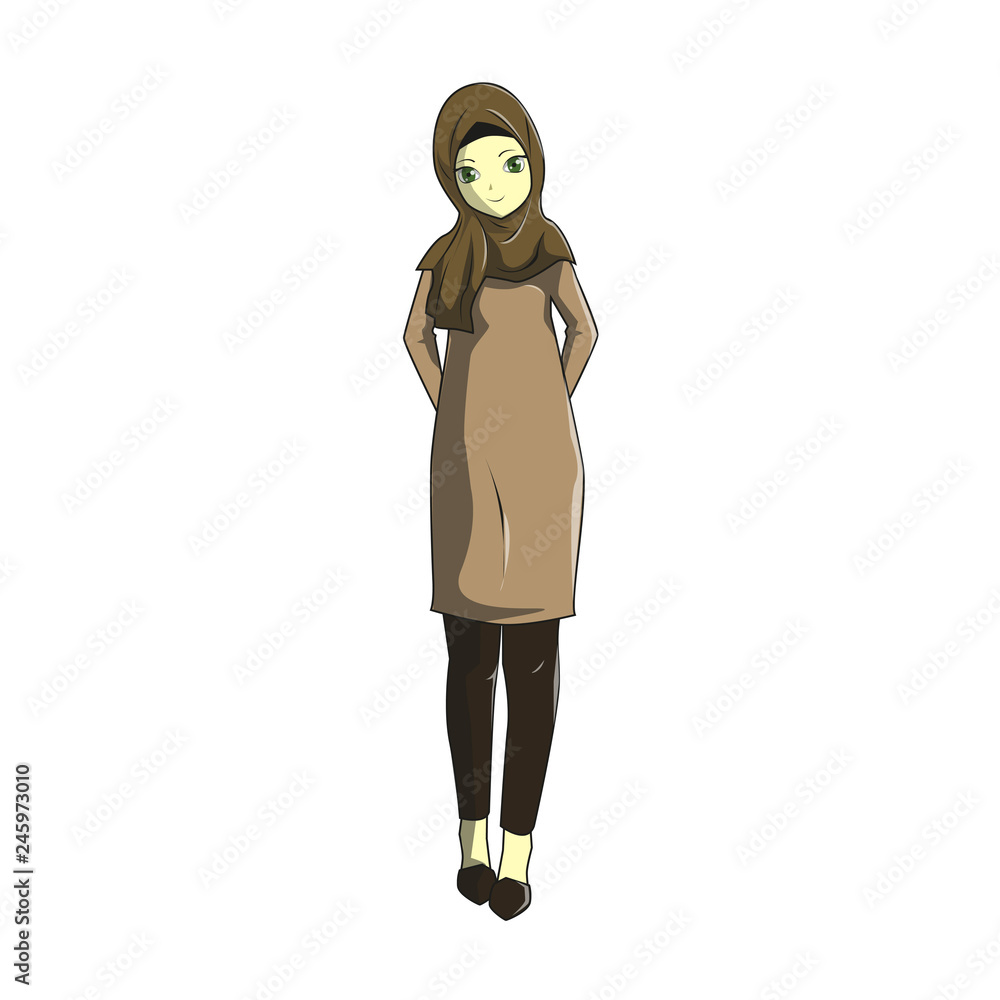 Hijab muslimah vector with manga style for greeting cards, Ramadan and many more you need. Hijab muslimah vector with manga style for greeting cards, Ramadan and many more you need.