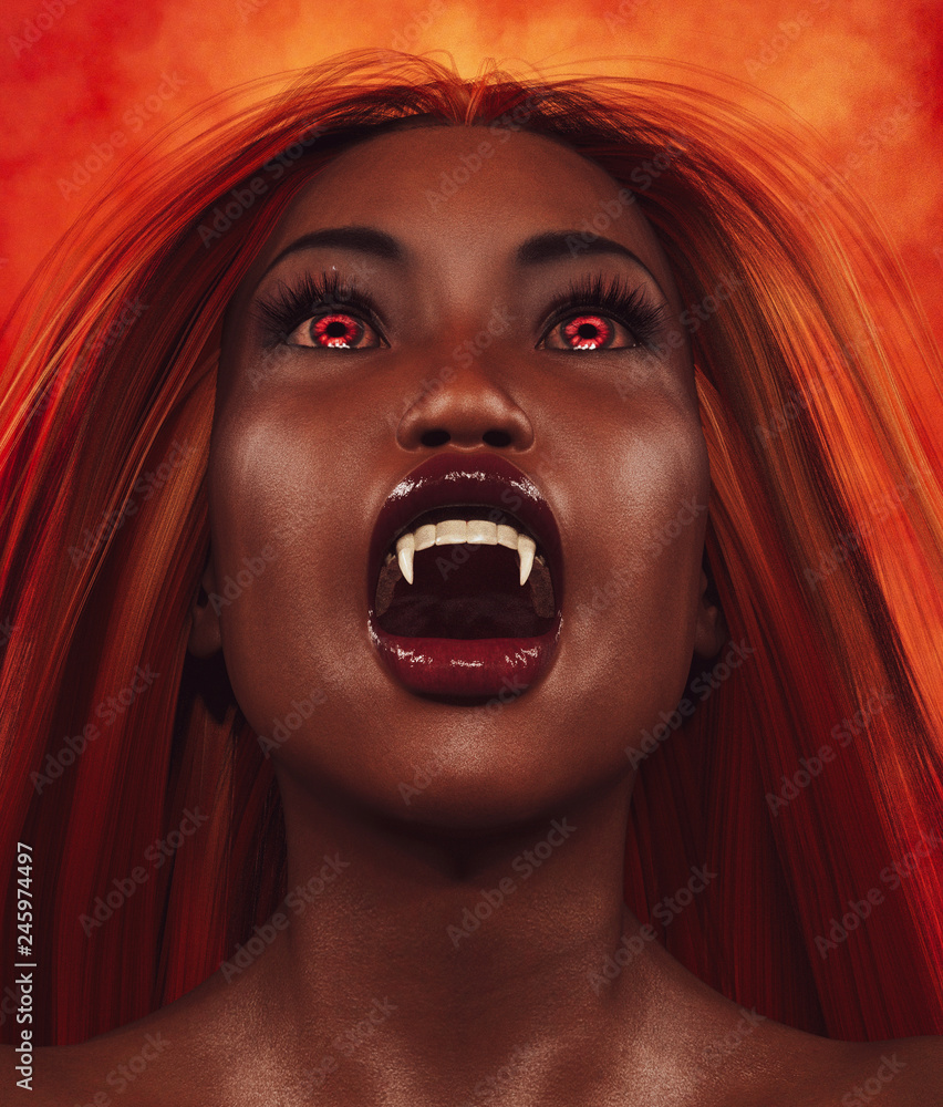Vampire's woman,3d illustration