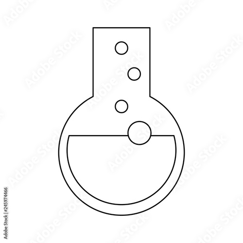 chemistry flask symbol in black and white