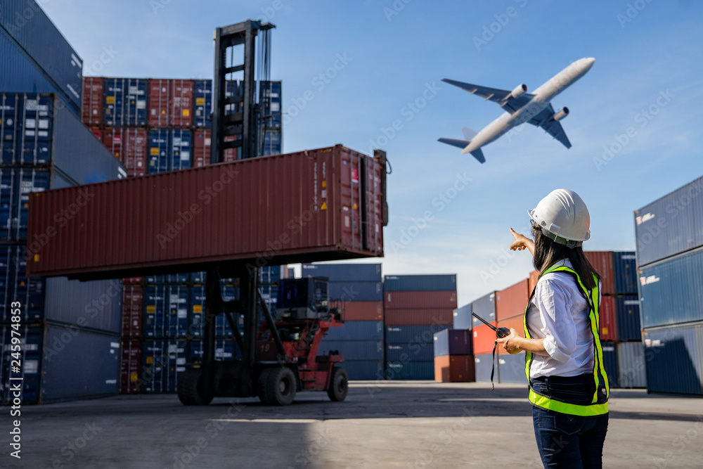Business logistic concept, import and export concept.. Business logistic concept, import and export concept..