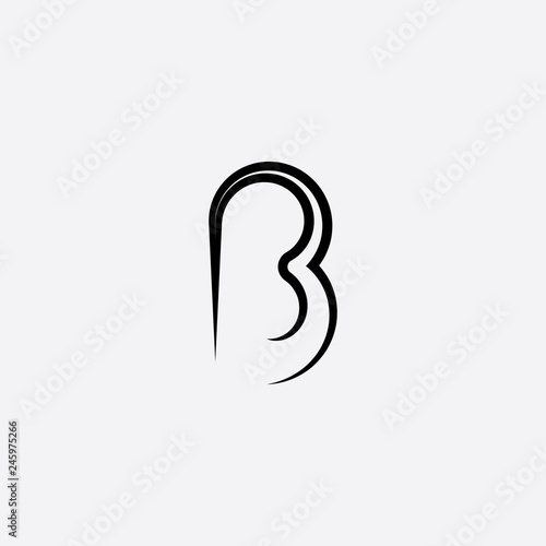 b logo letter icon black vector symbol