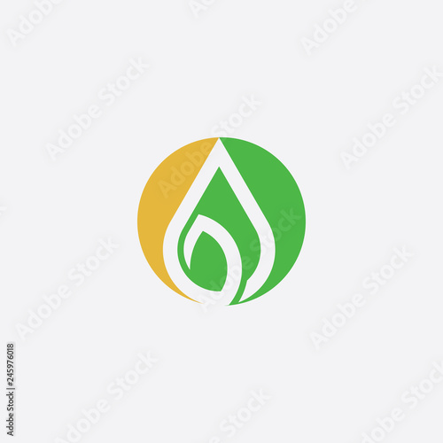 fresh leaf green icon logo vector symbol
