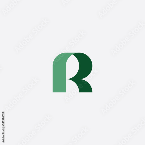 geometric green logo letter r icon symbol