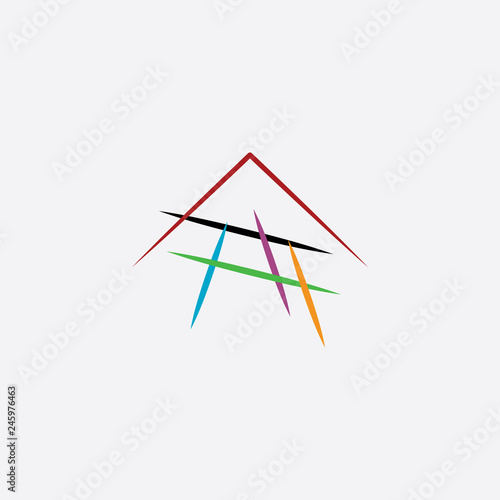 house construction architect logo icon vector