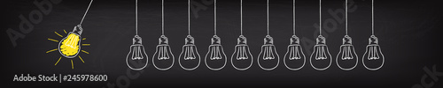 Banner Glühbirne Pendel Idee Konzept