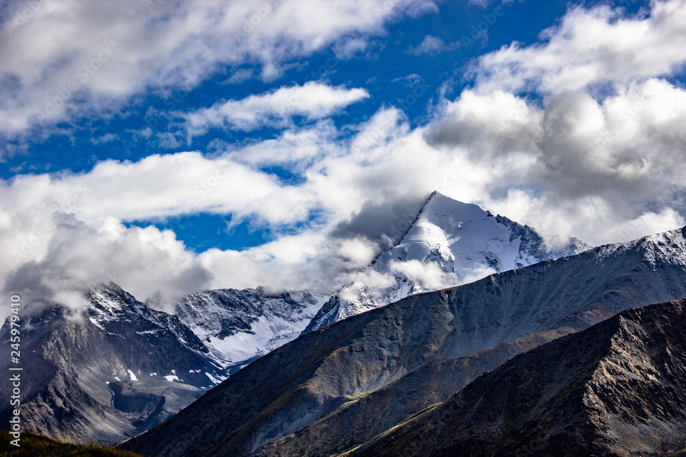 mountains and clouds