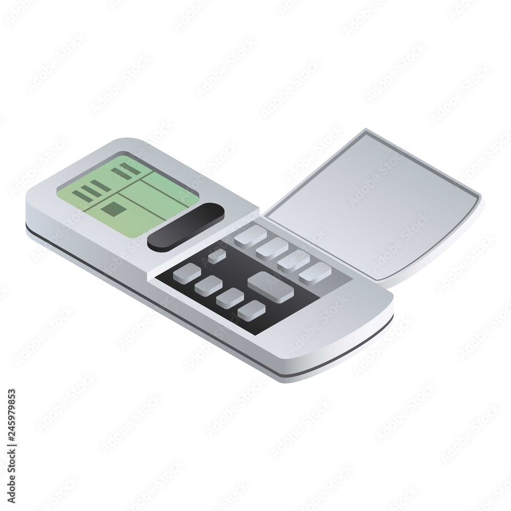 Conditioner remote control icon. Isometric of conditioner remote control vector icon for web design isolated on white background Conditioner remote control icon. Isometric of conditioner remote control vector icon for web design isolated on white background