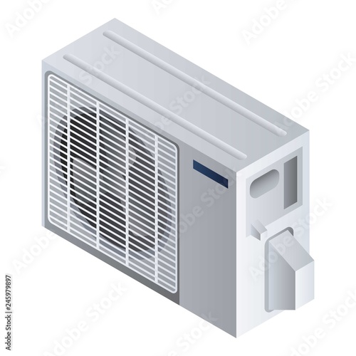 Outdoor fan conditioner icon. Isometric of outdoor fan conditioner vector icon for web design isolated on white background