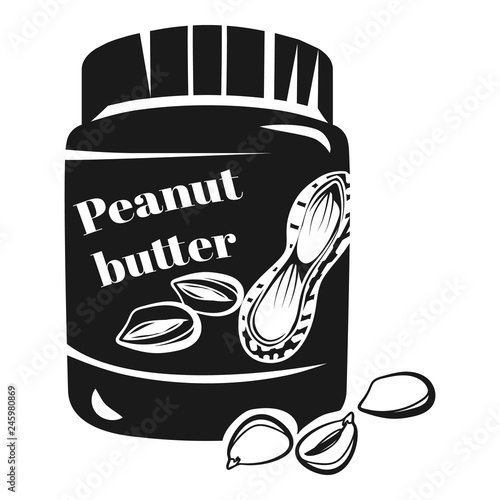 Peanut butter jar icon. Simple illustration of peanut butter jar vector icon for web design isolated on white background