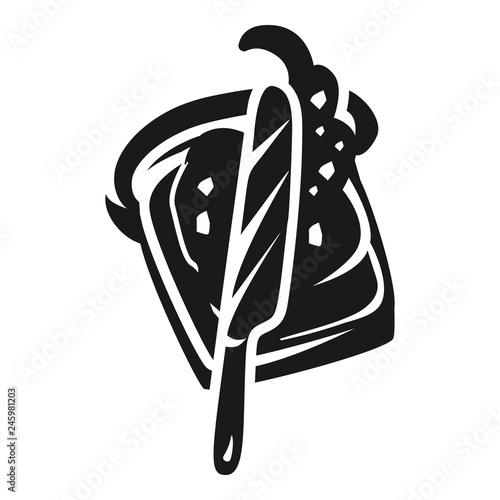 Peanut butter spread on bread icon. Simple illustration of peanut butter spread on bread vector icon for web design isolated on white background