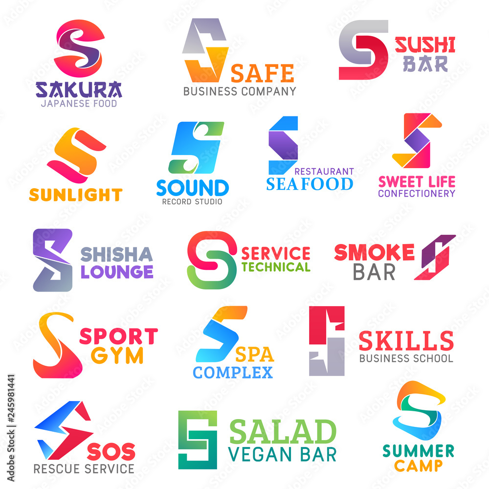 Business icons, letter S corporate identity Business icons, letter S corporate identity