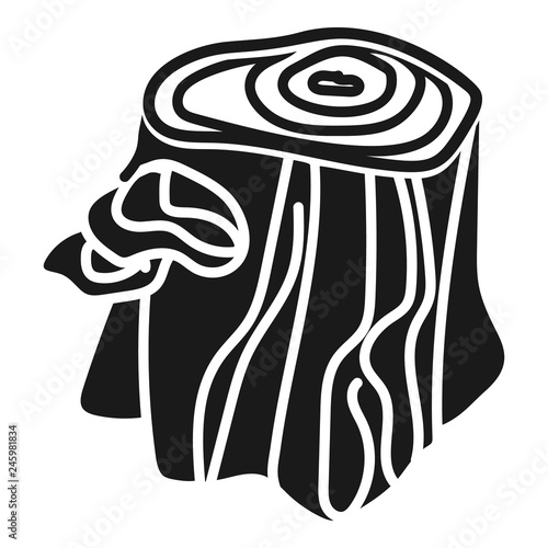 Stump with mushrooms icon. Simple illustration of stump with mushrooms vector icon for web design isolated on white background