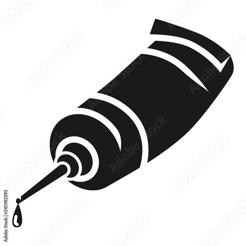 Glue dripping from the tube icon. Simple illustration of glue dripping from the tube vector icon for web design isolated on white background