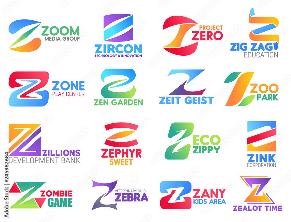 Business icons, letter Z, corporate identity
