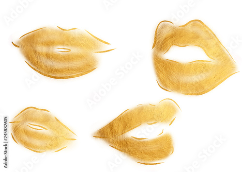 Golden lips illustration