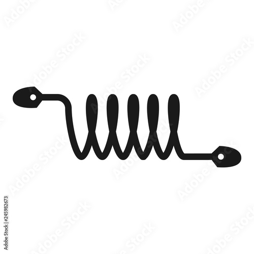 Coil spring flexible cable icon. Simple illustration of coil spring flexible cable vector icon for web design isolated on white background