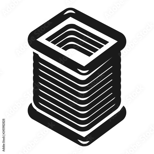 Rectangular coil icon. Simple illustration of rectangular coil vector icon for web design isolated on white background