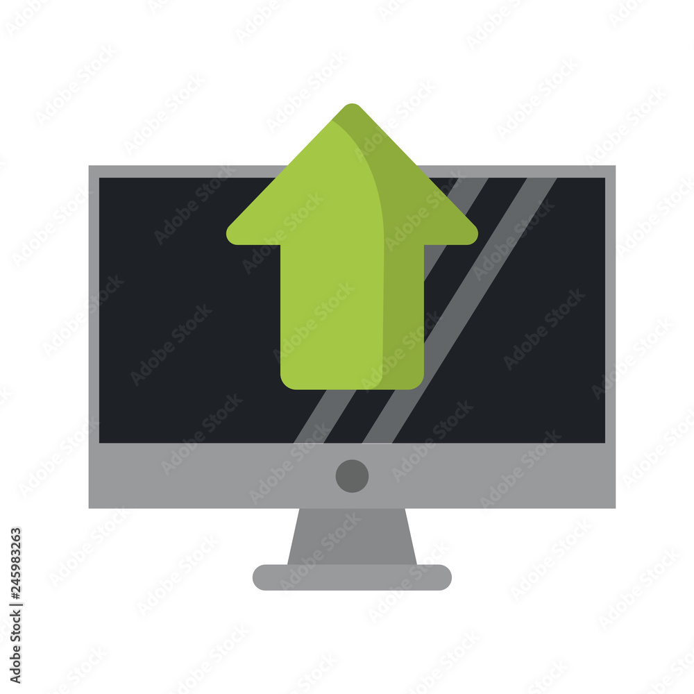 computer uploading files symbol computer uploading files symbol