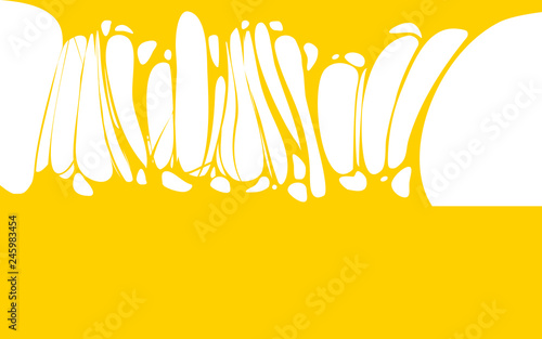 Slime sticky yellow banner, spittle, snot. Frame of scary zombie, alien slime. Cartoon flat slime isolated object. Fiction party design element. Vector, template background, illistration, isolated
